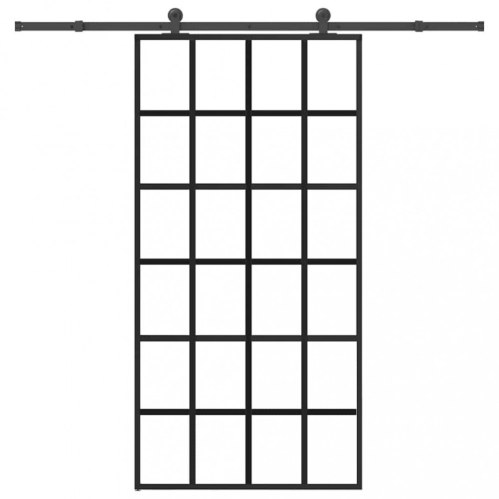 Ușă glisantă cu set feronerie 102x205 cm ESG sticlă și aluminiu
