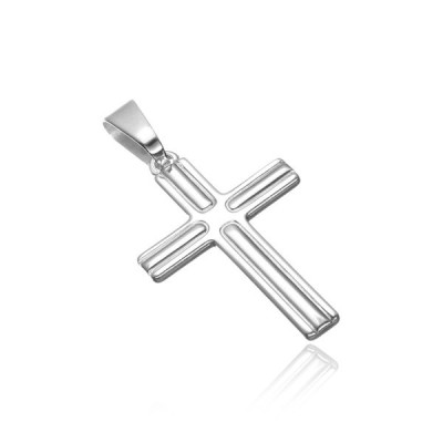 Pandantiv argint 925 - cruce cu zimți la v&amp;acirc;rfuri foto