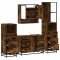 vidaXL Set de mobilier de baie 4 piese Lemn prelucrat de stejar afumat 3301292
