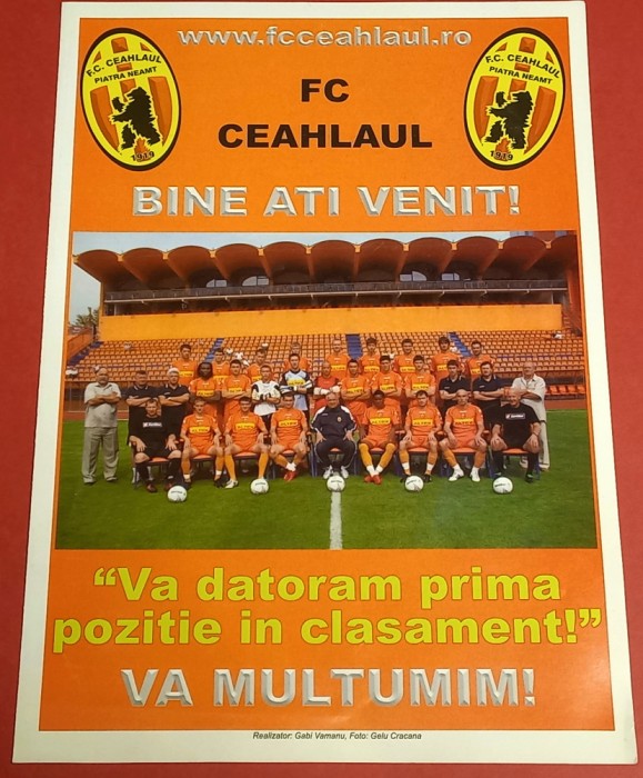 Program fotbal-retur liga a-II-a 2009 - FC CEAHLAUL PIATRA-NEAMT