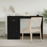 Gossi birou cu sertar, negru, 115x50x75 cm, lemn prelucrat
