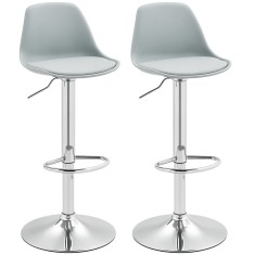 HOMCOM Set de 2 scaune de bar, Scaune de bar, Scaune rotative cu spătar, &icirc;nălțime ajustabilă, capacitate de &icirc;ncărcare de p&acirc;nă la 120 kg, 42 x 38 x 82-