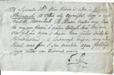 A3793N Act de &icirc;mprumut florini renani, limba maghiară, Transilvania, 1854/Magyar nyelvű okirat, 1854