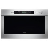 Cuptor cu microunde incorporabil AMW 435 IX, 22 L, 750 W, control electronic, afisaj LCD, Jet Defrost, inox, Whirlpool