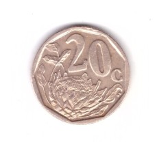 Moneda Africa de Sud 20 cents/centi 2004, stare foarte buna, curata