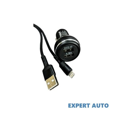 Incarcator auto 4.8a cu cablu tip lightning 12-24v cod: pg-260i premium Alta marca Alt model #7 foto
