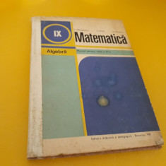 MANUAL MATEMATICA ALGEBRA CLASA IX C.NASTASESCU 1981