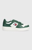 Tommy Jeans sneakers din piele TJM RETRO BASKET ESS culoarea verde, EM0EM01395