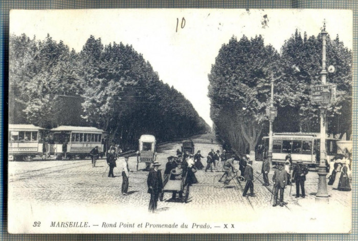 AD 123 C. P. VECHE -MARSEILLE -ROND POINT ET PROMENADE -FRANTA -CIRCULATA 1918