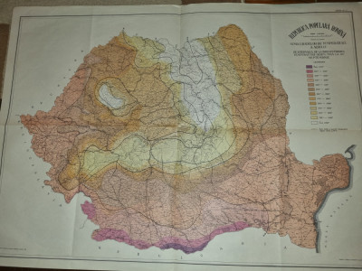 harta republicii populare romane - suma gradelor de temperatura a aerului - 1960 foto