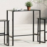 Cumpara ieftin Masă de bar, negru, 100x50x110 cm, oțel vopsit electrostatic
