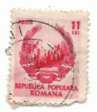 Lot de 2 marci romanesti diverse, obliterate, din anii &#039;50