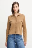 Morgan cardigan din amestec de l&acirc;nă culoarea maro, light, MIMDIE