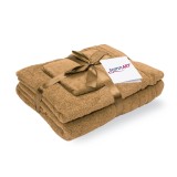 Set prosoape bumbac Somnart, 600gsm, de fata 50x90 cm + de corp 70x140 + de maini 30x50 cm - bej