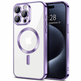 Cumpara ieftin Husa pentru iPhone 15 Pro, Techsuit Luxury Crystal MagSafe, Light Purple