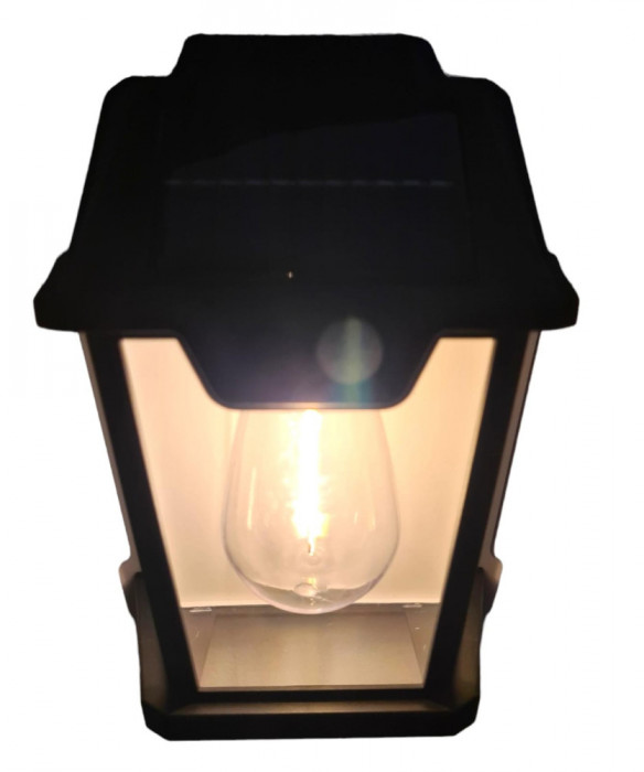 Lampa de perete cu 1 bec LED, senzor de miscare si panou fotovoltaic, exterior