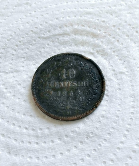 Moneda 10 centesimi 1866