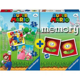 Puzzle + Joc Memory Super Mario, 25 36 49 Piese, Ravensburger