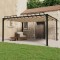 Gossi pavilion cu acoperis jaluzea gri taupe 3x4 m tesatura&amp;aluminiu