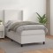 vidaXL Pat box spring cu saltea, alb, 90x200 cm, piele ecologică 3132358