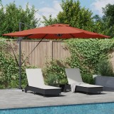 vidaXL Umbrela Cantilever Roma cu LED-uri, Terracotta - 286 x 285 x 270 cm, aluminiu.