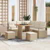 VidaXL Set de canapele pentru grădină cu pernă 8 pcs Bej Rattan poli 3362521