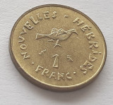 348. Moneda Noile Hebrides 1 franc 1970 (tiraj 435.000 bucati)