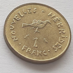 348. Moneda Noile Hebrides 1 franc 1970 (tiraj 435.000 bucati)