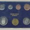 OLANDA █ SET COMPLET DE MONEDE █ FOLDER 1+5+10+25 Cents +1+2 1/2 Gulden 1980 UNC
