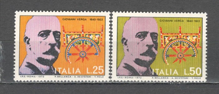 Italia.1972 50 ani moarte G.Verga-scriitor SI.802