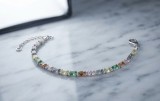 Cumpara ieftin Bratara din Argint 925 cu Zirconii Roz-Rubin Princess Cut si Halou