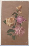 bnk cp Franta - Felicitare - Flori - 1917