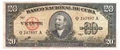 Cuba 20 Pesos 1960 P-94 Seria 247897