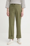 Marc O&#039;Polo pantaloni culoarea verde, lat, high waist, 506034110243