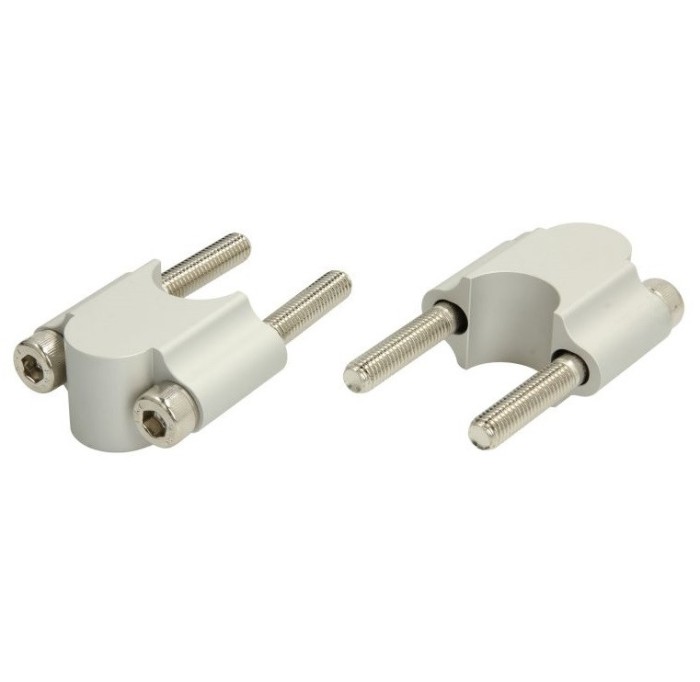 Set inaltatoare ghidon - culoare: argintiu - pentru ghidon de 22 mm