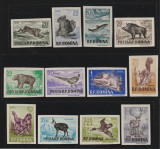 Romania 1956 - Fauna , Vanatoarea ,serie 12 valori , nedantelate , MNH