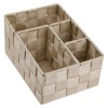 Coș Depozitare, 4 Compartimente, Bej, 19x14x10cm, Metal și PP, Oem