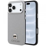 Husa MagSafe pentru Apple iPhone 18 Pro / 17 Pro, Karl Lagerfeld, Grained Karl Head's Metal, Gri
