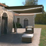 Cumpara ieftin Copertină retractabilă manual cu LED, antracit, 450x350 cm