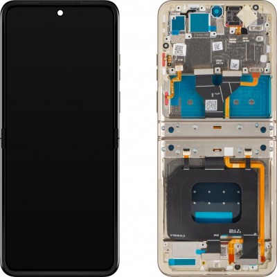 Display cu Touchscreen Motorola Razr 2024 / Razr 50, cu Rama, Sub Inner, Crem (Pumice Stone), Service Pack 5D68C24807 foto