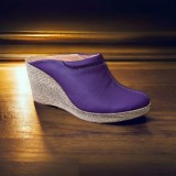 Saboti dama mov din piele naturala, platforme de 7 cm - TEA19MOV