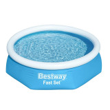 Piscina gonflabila Bestway Fast Set, 244 x 61 cm, PVC rezistent, inel superior, Intex