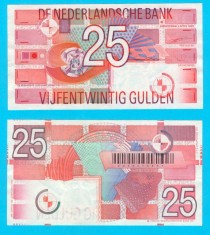 Olanda (p#100) 25 Gulden 1989 aUNC &amp;#039;Robin&amp;#039; serie: 2050574907 foto