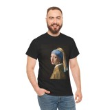 Tricou personalizat Johannes Vermeer, Girl with a Pearl Earring, negru, marimea M