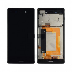 Ansamblu display touchscreen rama Sony Xperia M4 Aqua negru foto