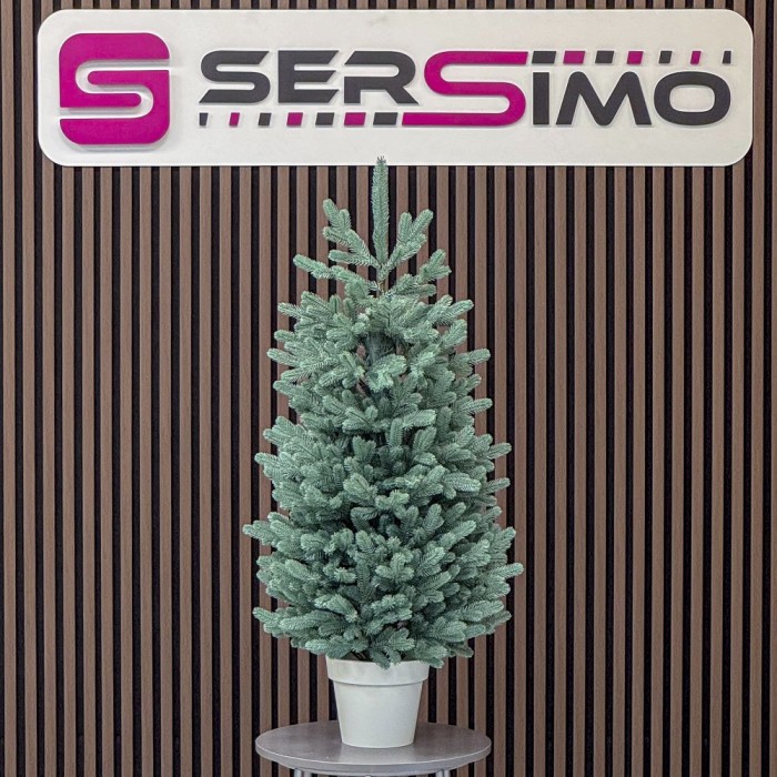 Brad artificial Christmas Deluxe by Sersimo, Viena Elite argintiu in ghiveci, 3D, 110 cm Household NewTrend