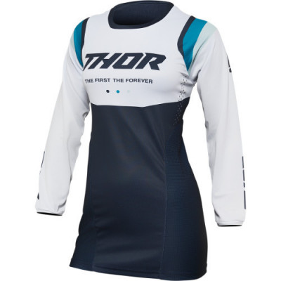 Tricou atv/cross dama Thor Pulse Racewear Rev, culoare alb/albastru, marime M Cod Produs: MX_NEW 29110234PE foto