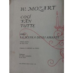 PARTITURA W. Mozart- Cosi fan tutte