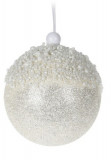 Glob Beads and glitter, &Oslash;8 cm, polistiren, alb/argintiu, Excellent Houseware