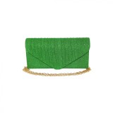 Cumpara ieftin Geanta plic seara, verde, 20 x10 cm, model in relief cu sclipici, dungi drepte Magrot 25013